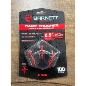 Barnett Gamecrusher 4 Blade Hybrid Crossbow 2.5" Broadheads 100 gr Bow Hunting